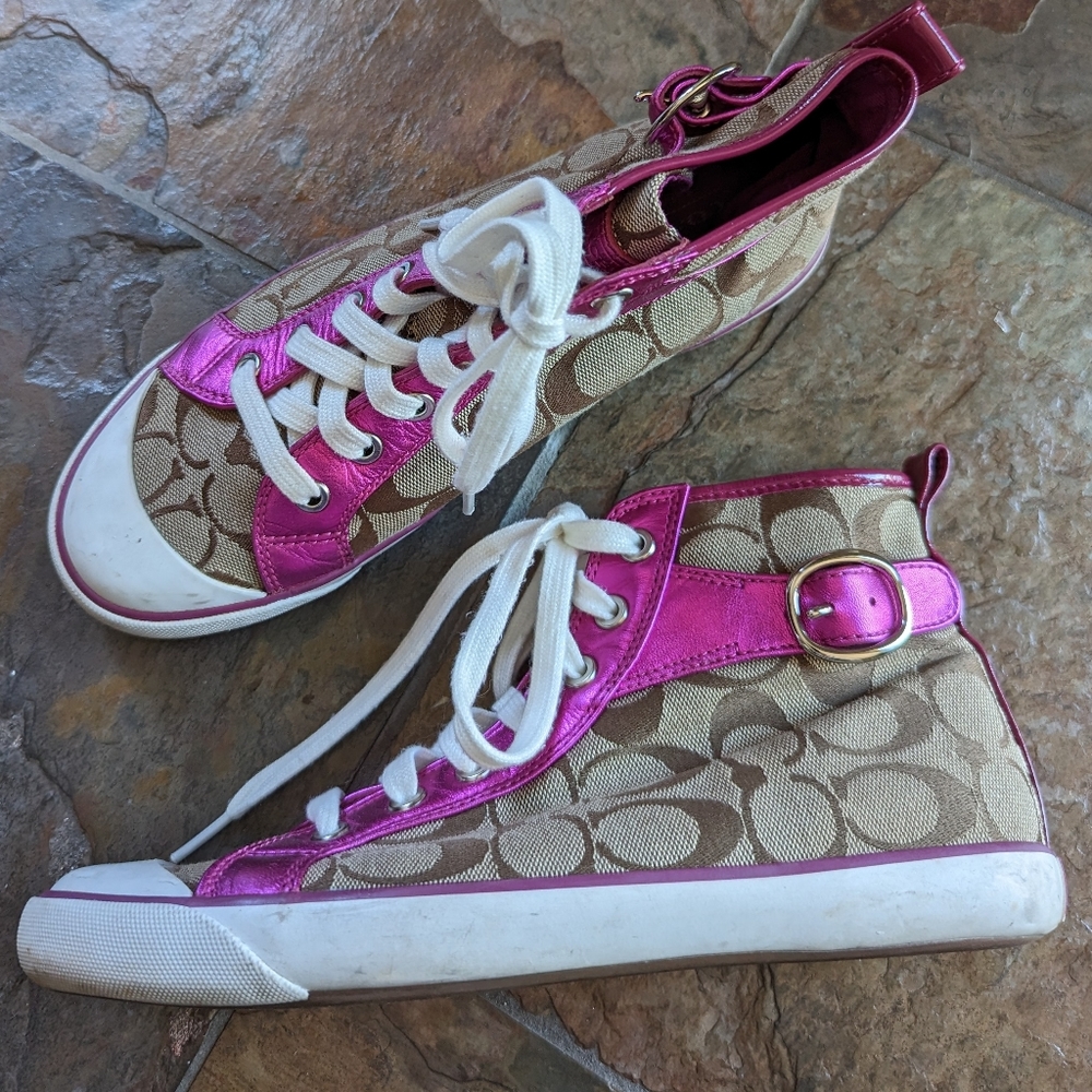 COACH britney high top logo sneakers 8